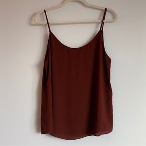Womens Brown Spaghetti Strap Cami Top